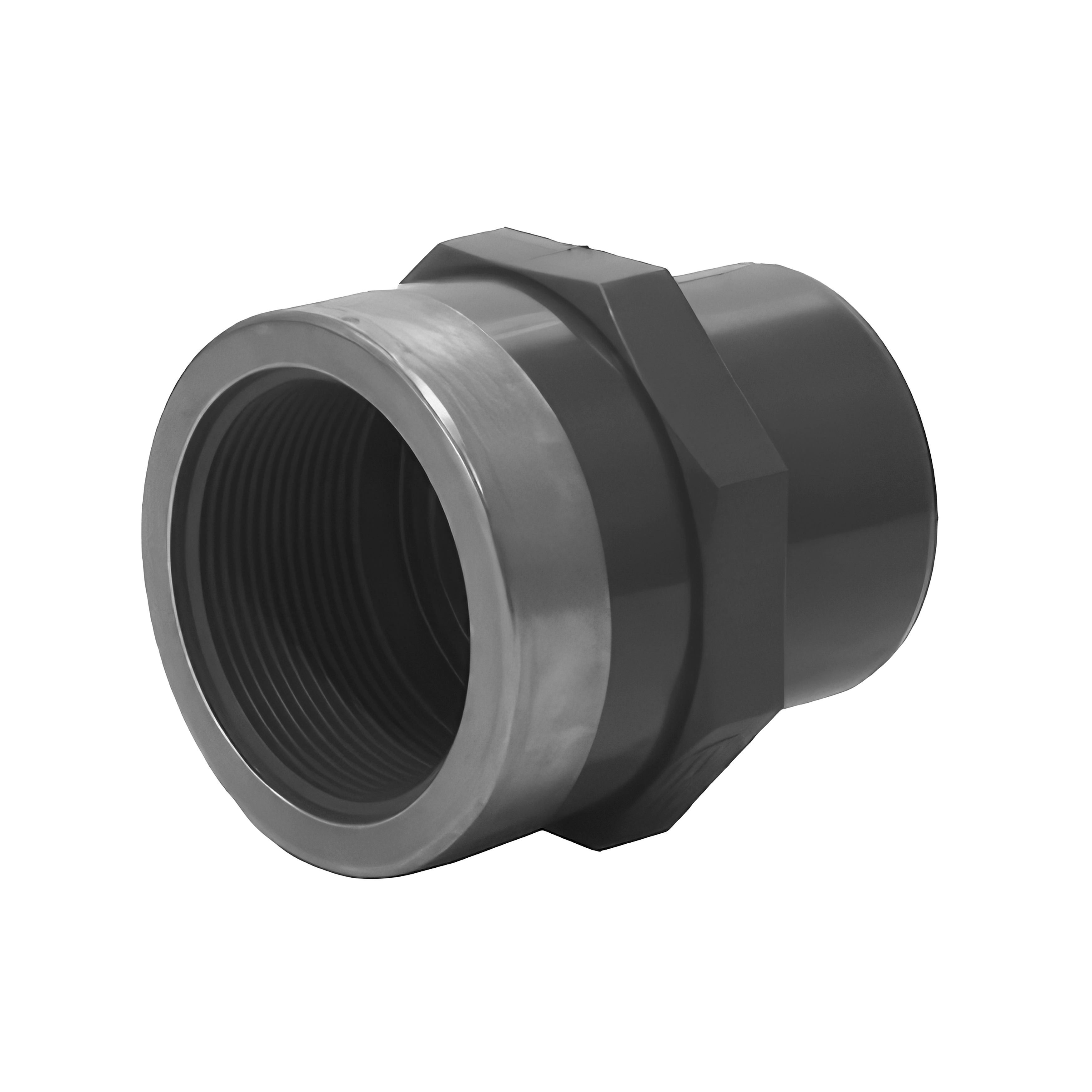 Embout d’adaptation en PVC-U avec bague de renfort en inox - Mâle à coller Embout d’adaptation en PVC-U avec bague de renfort en inox - Mâle à coller