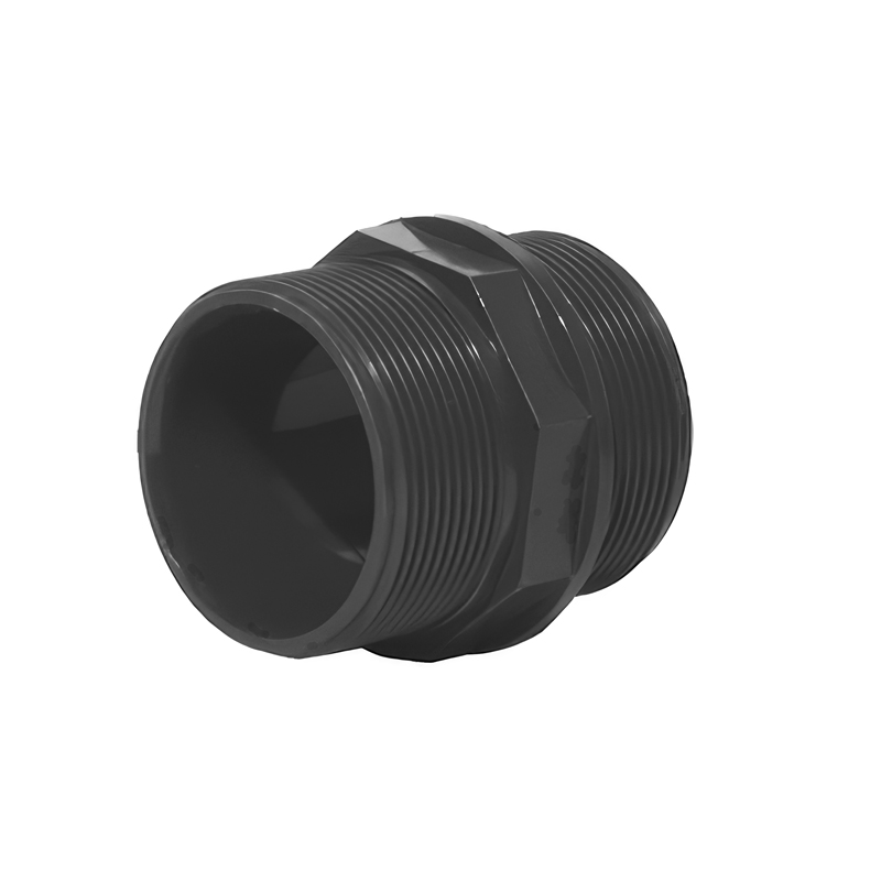 Mamelon double fileté en PVC-U