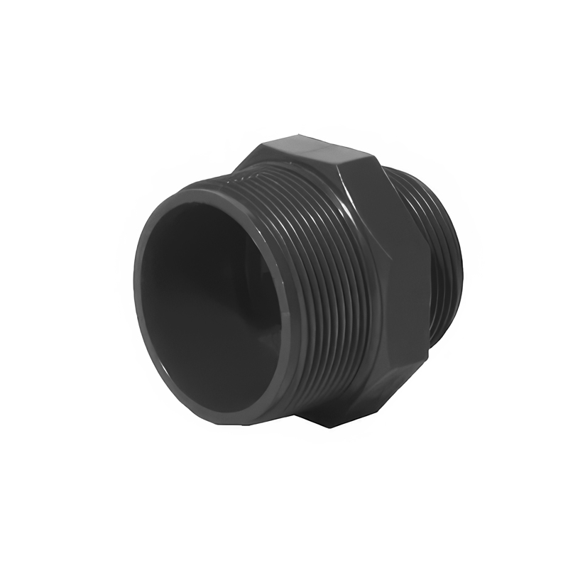 Mamelon double fileté réduit en PVC-U