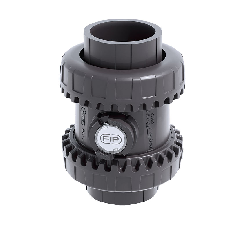 Clapet boule FF en PVC-U avec ressort en Inox 316