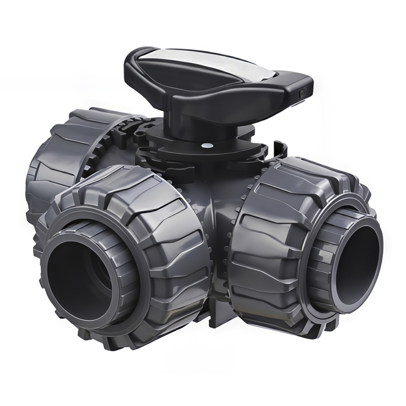 Vanne 3 voies L en PVC-U