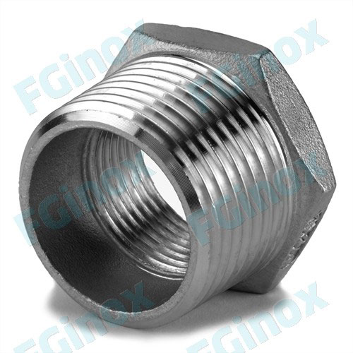 Réduction mâle/femelle moulée 1/2x3/8 Gaz/BSP Inox 316