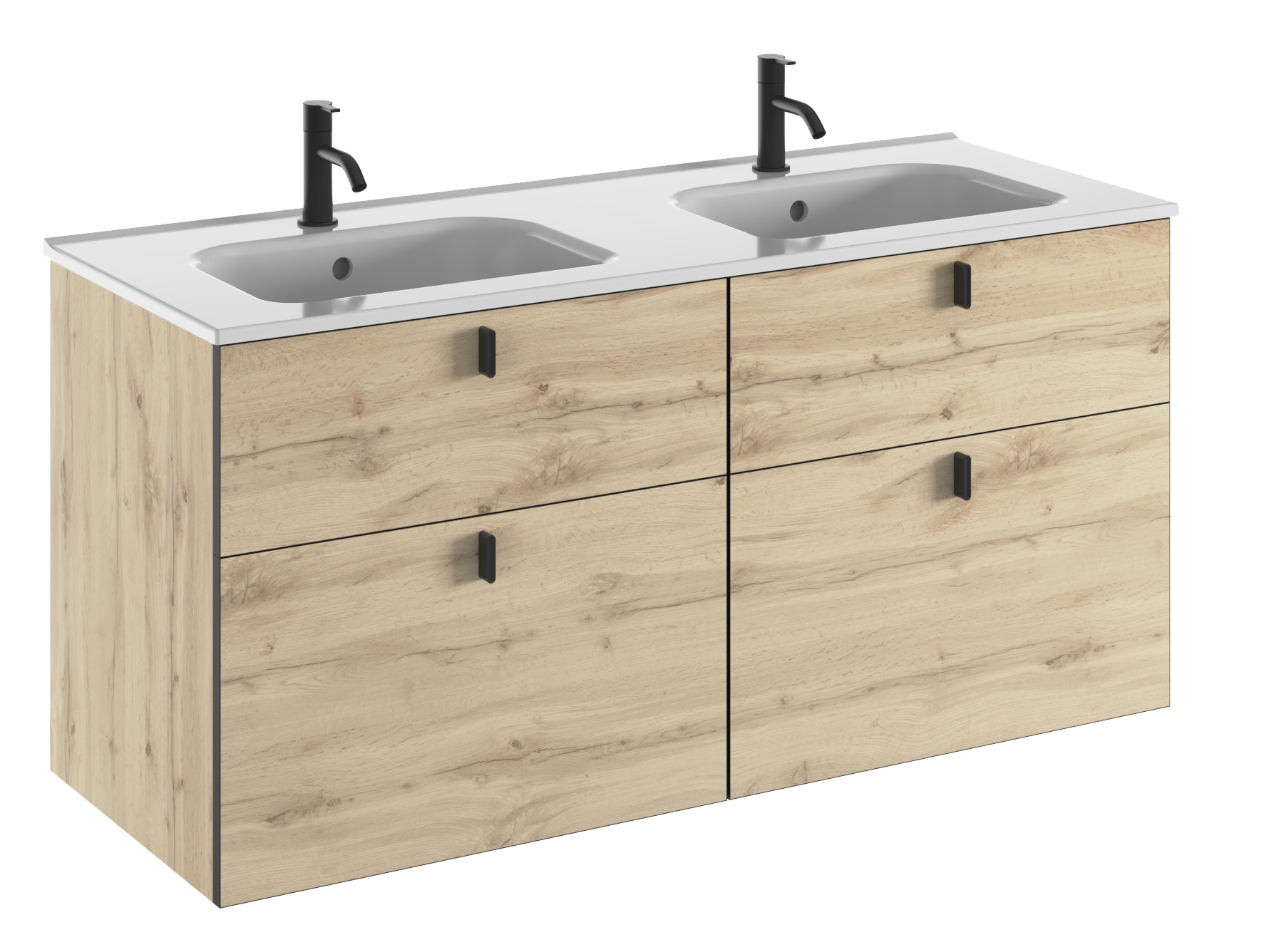 Meuble plan vasque céramique, 4 tiroirs 120 cm WIN