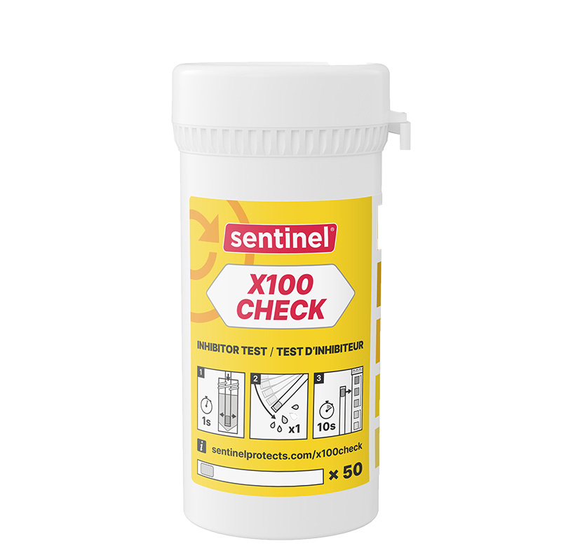 Test de présence de l'inhibiteur dans les installations de chauffage X100 Check