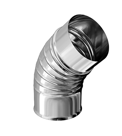 Coude plissé BR 45° Inox 304