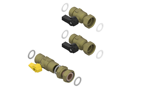 Robinet gaz/eau pour kit de raccordement