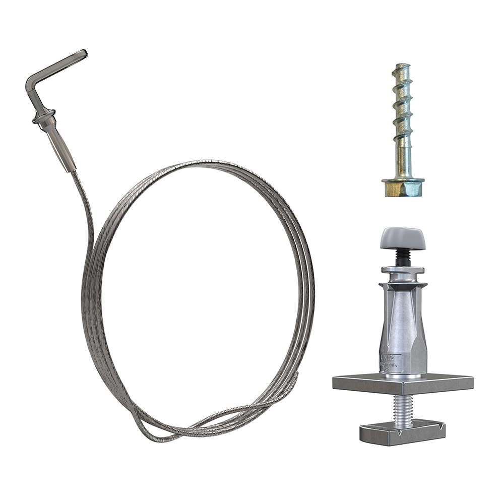 Kit clim 4 suspensions pour cassette de climatisation L=2m, ancrage béton et bois