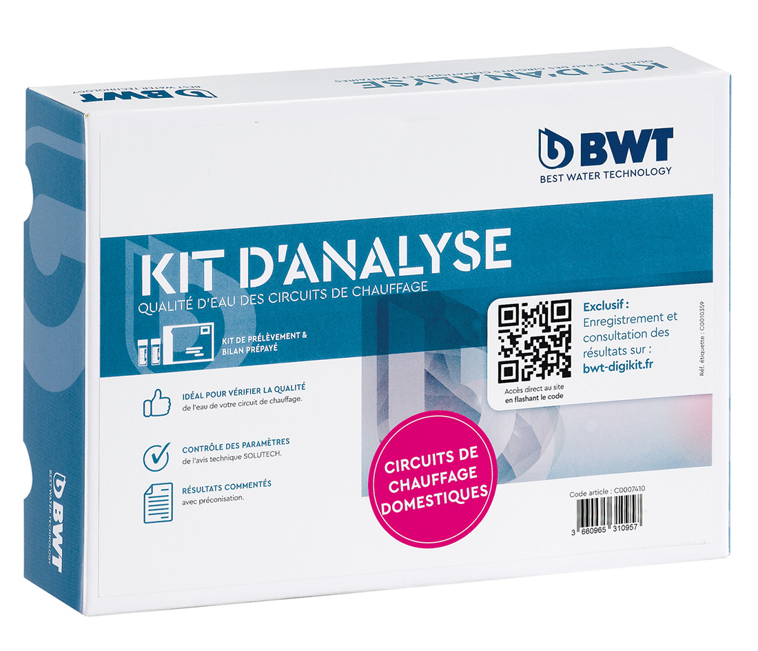 Kit d'analyses et de diagnostic de l'eau d'un circuit de chauffage