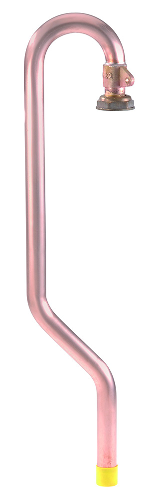 Crosse 180° contre-coudée avec oreille de fixation à braser sur tube cuivre