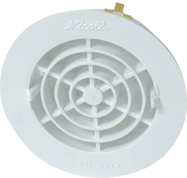 Grille d’aération intérieure ronde blanche ø 125 avec moustiquaire