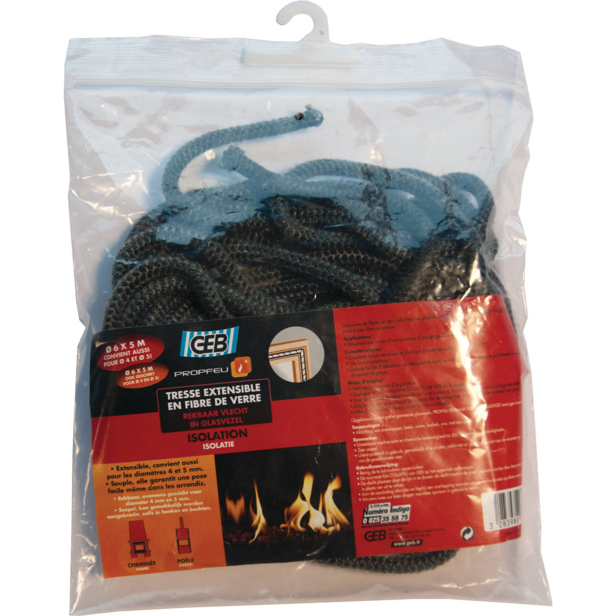 Tresse en fibre de verre en sachet de 5m 1