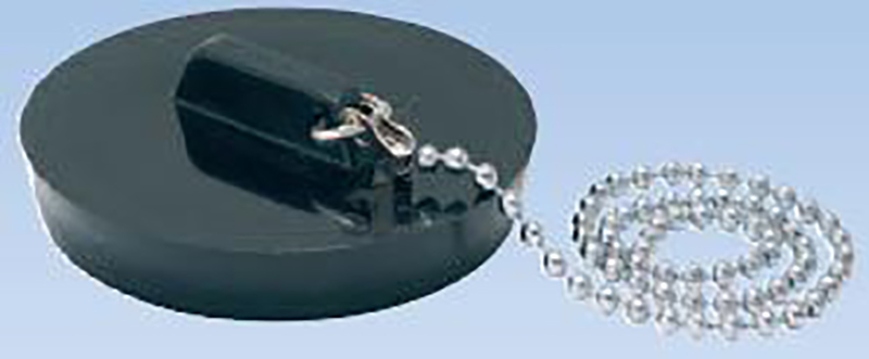 Bouchon monté avec chaînette perlée chromée 30 cm 