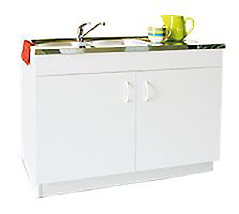 Meuble sous évier 2 portes PROGRES NF 100 cm blanc