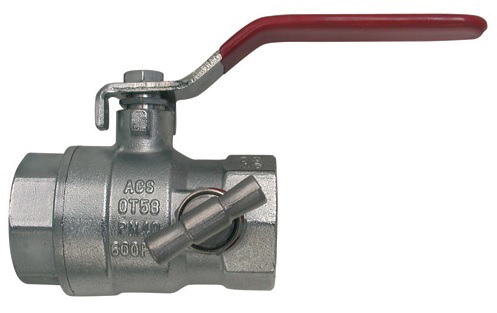 Vanne à sphère - laiton chromé - FF - poignée plate - à purge 226 Vanne à sphère - laiton chromé - FF - poignée plate - à purge 226