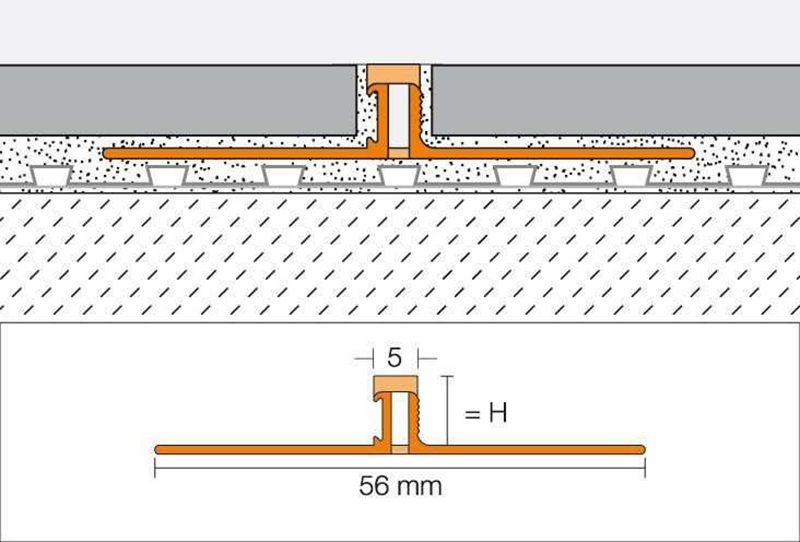 Profilé de fractionnement PVC DILEX-BWS 2.5M 2