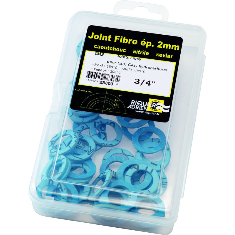 Joint fibre bleu pour eau, fuel, huile, air, T°<180°C 