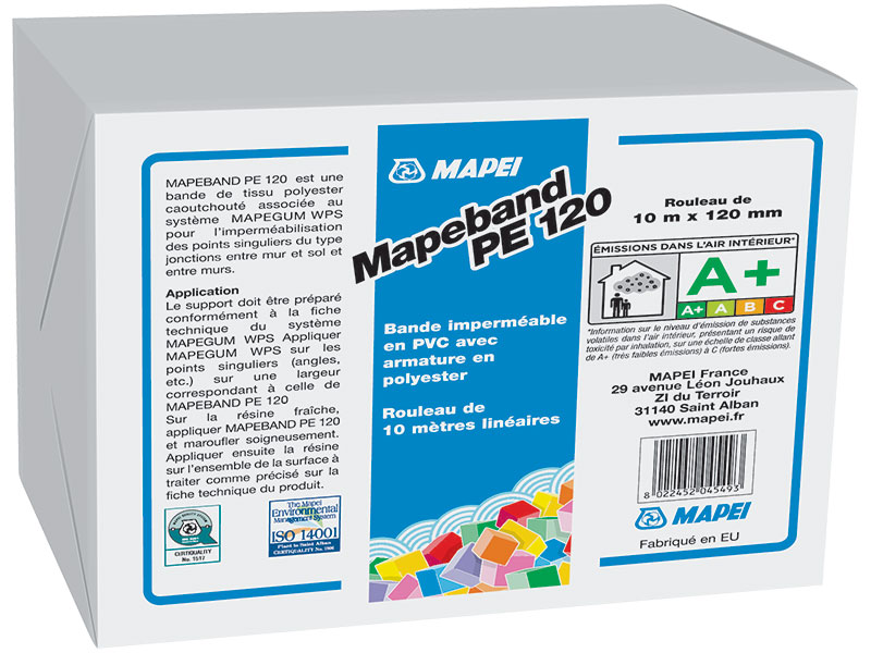 MAPEBAND PE 120  Bandes de pontage Rouleau 50 ml x 12 cm