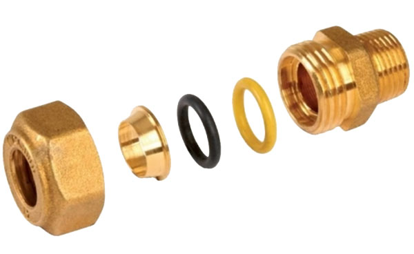 Adaptateur pour cuivre et polyéthylène, R186MY014 Ø 3/8”x(16x13)