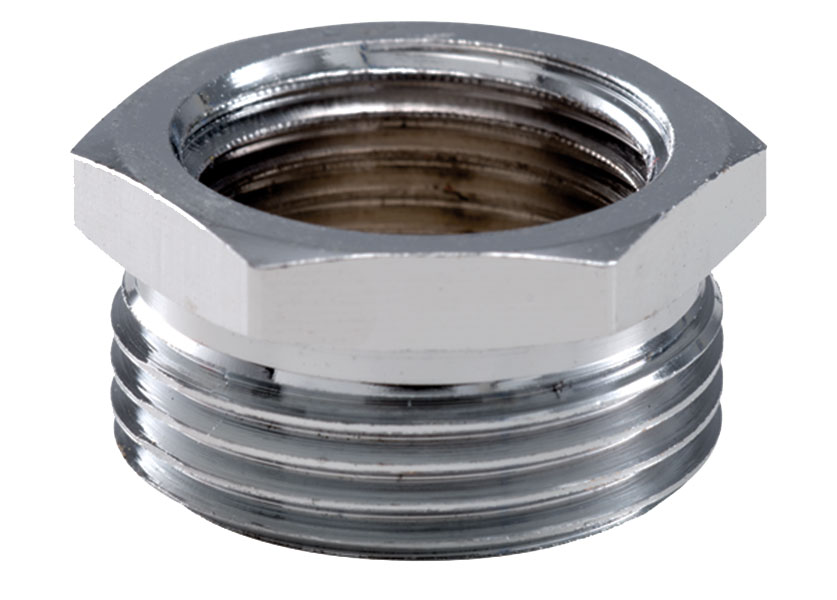 Raccord laiton 8241 - Réduction chromée MF avec collerette 6 pans 20/27 - 12/17