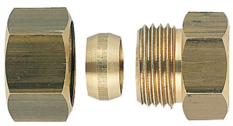 Raccord biconique pour tube cuivre - Union Femelle 15/21- ø16