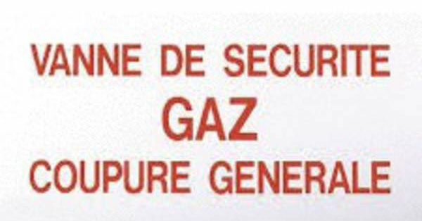 Etiquette Vanne Securite Gaz