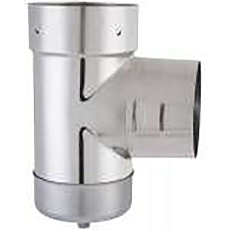 Té double emboitement avec purge inox 304 ø 140
