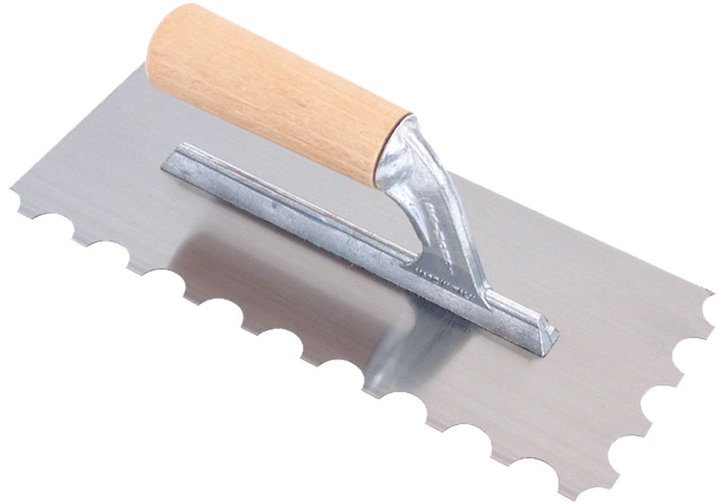Platoir dents arrondies 28x12 cm avec manche en bois