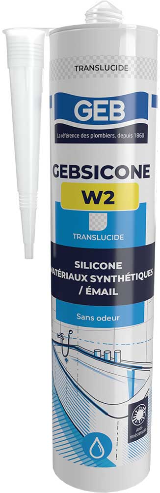 Mastic silicone GEBSICONE W2 translucide - Cartouche 310ml
