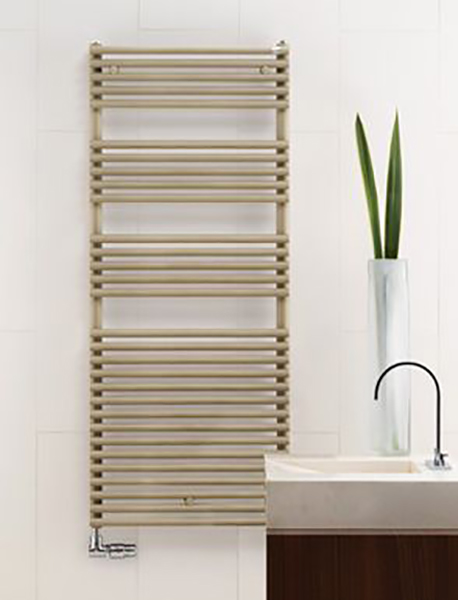 Radiateur sèche-serviettes modèle eau chaude FORMA tube sur tube droit blanc, 612 W. - H.1161 - L.496